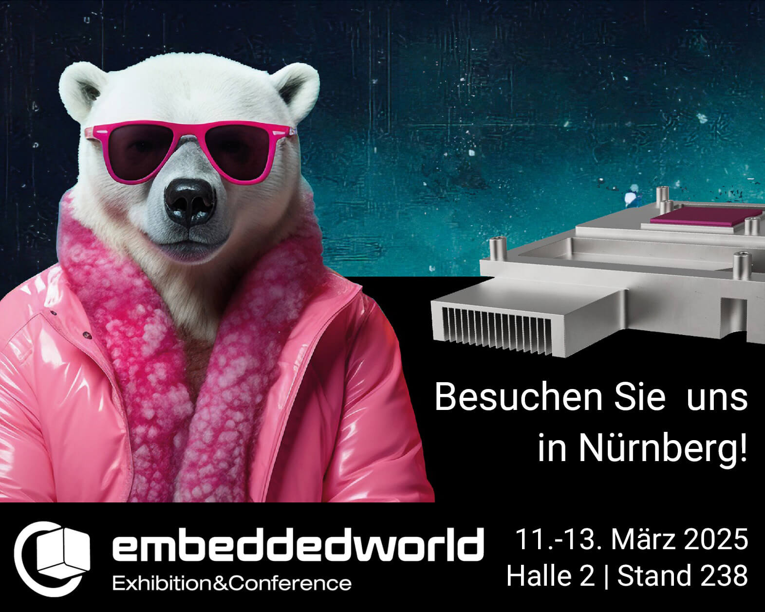 Besuchen Sie uns auf der embeddedworld Messe in Nürnberg vom 11.-13. März, Halle 2, Stand 238